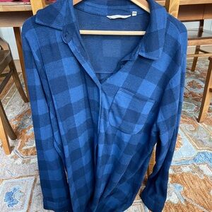 Soft Surroundings Blue Plaid Tunic